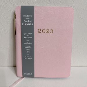 *NEW* Light Pink 2023 Pocket Planner w/ gold pen included - Eccolo Brand